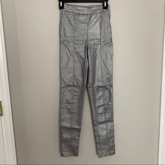 H&M Silver Super Skinny High Waisted Zip-Up Jeans - Picture 5 of 16